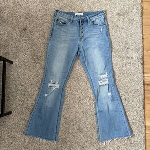 KanCan Light Blue Distressed Flare Jeans